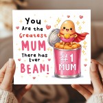 Hilarious Mothers Day Card Greatest Mum Ever BEAN Thank You Card