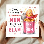 Hilarious Mothers Day Card Greatest Mum Ever BEAN Thank You Card