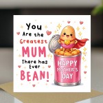 Cute Mothers Day Card Greatest Mum Ever BEAN Thank You Cards