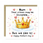 Cute Card For Mothers Day, Mum Card From Daughter Son, Thank You
