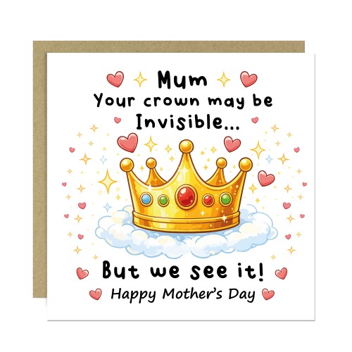 Cute Card For Mothers Day, Mum Card From Daughter Son, Thank You