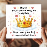 Cute Card For Mothers Day, Mum Card From Daughter Son, Thank You
