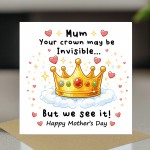 Cute Card For Mothers Day, Mum Card From Daughter Son, Thank You