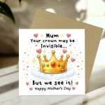 Cute Card For Mothers Day, Mum Card From Daughter Son, Thank You