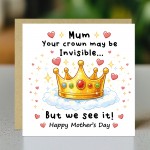 Cute Card For Mothers Day, Mum Card From Daughter Son, Thank You