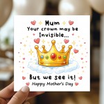 Cute Card For Mothers Day, Mum Card From Daughter Son, Thank You