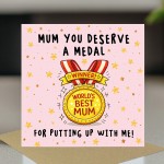 Joke Mothers Day Card Mum Card From Daughter Son Worlds Best Mum