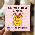 Joke Mothers Day Card Mum Card From Daughter Son Worlds Best Mum