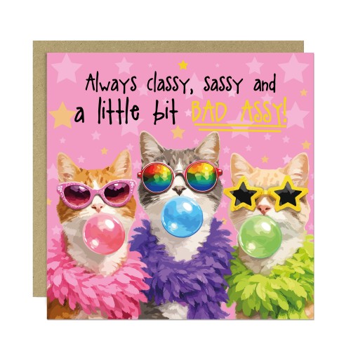 Funny Women Birthday Cards Sassy Cat Card For Best Friend BFF