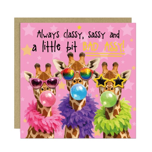 Funny Women Birthday Cards, Sassy Giraffe Card For Best Friend