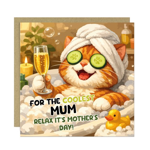 Mothers Day Card For The Coolest Mum Relax Funny Card