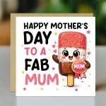 Happy Mothers Day Card FAB MUM Thank You Cards For Mothers Day