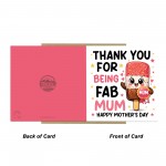 Cute Mothers Day Card FAB MUM Thank You Cards For Mothers Day