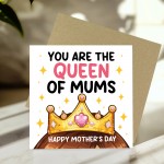 Cute Mothers Day Card Queen Of Mums Card For Mothers Day