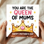 Cute Mothers Day Card Queen Of Mums Card For Mothers Day