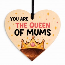 Gift For Mothers Day Queen Of Mums Wood Heart Mothers Day Gift