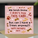 Joke Mothers Day Card From The Dog Amusing Mothers Day Card