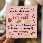Joke Mothers Day Card From The Dog Amusing Mothers Day Card