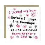 Mothers Day Card From The Dog FUNNY Mothers Day Card For Mum Mothers Day Card From The Dog FUNNY Mothers Day Card For Mum