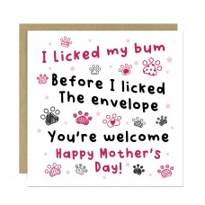 Mothers Day Card From The Dog FUNNY Mothers Day Card For Mum