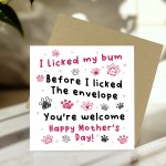 Mothers Day Card From The Dog FUNNY Mothers Day Card For Mum Mothers Day Card From The Dog FUNNY Mothers Day Card For Mum