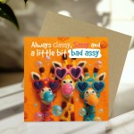 Birthday Cards For Women Sassy Giraffe Card For Best Friend BFF