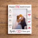 10th Anniversary Gift For Husband Wife Anniversary Frame 7x5