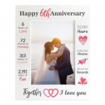 6th Anniversary Gift For Husband Wife Anniversary Frame 7x5
