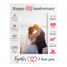 8th Anniversary Gift For Husband Wife Anniversary Frame 7x5