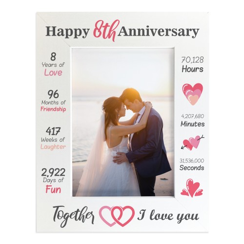 8th Anniversary Gift For Husband Wife Anniversary Frame 7x5