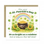 Happy St Patricks Day Card Rainbow Pot of Gold Lucky Shamrock Happy St Patricks Day Card Rainbow Pot of Gold Lucky Shamrock