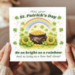 Happy St Patricks Day Card Rainbow Pot of Gold Lucky Shamrock Happy St Patricks Day Card Rainbow Pot of Gold Lucky Shamrock