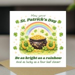 Happy St Patricks Day Card Rainbow Pot of Gold Lucky Shamrock Happy St Patricks Day Card Rainbow Pot of Gold Lucky Shamrock