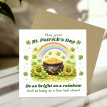 Happy St Patricks Day Card Rainbow Pot of Gold Lucky Shamrock Happy St Patricks Day Card Rainbow Pot of Gold Lucky Shamrock