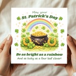 Happy St Patricks Day Card Rainbow Pot of Gold Lucky Shamrock Happy St Patricks Day Card Rainbow Pot of Gold Lucky Shamrock