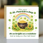 Happy St Patricks Day Card Rainbow Pot of Gold Lucky Shamrock Happy St Patricks Day Card Rainbow Pot of Gold Lucky Shamrock