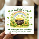 Happy St Patricks Day Card Rainbow Pot of Gold Lucky Shamrock Happy St Patricks Day Card Rainbow Pot of Gold Lucky Shamrock