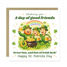 Funny St Patricks Day Card Irish Friends Drinking Happy St Paddy