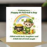 Cute St Patricks Day Card Funny Bear Irish Greeting Card