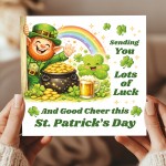 Funny St Patricks Day Card Sending You Lots of Luck Irish Card