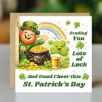 Funny St Patricks Day Card Sending You Lots of Luck Irish Card