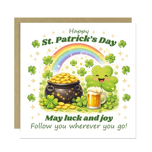 Happy St Patricks Day Card Irish Luck Shamrock St Paddys Card Happy St Patricks Day Card Irish Luck Shamrock St Paddys Card