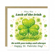 St Patricks Day Card Luck of the Irish Shamrock Greetings Card