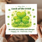 St Patricks Day Card Luck of the Irish Shamrock Greetings Card