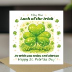 St Patricks Day Card Luck of the Irish Shamrock Greetings Card