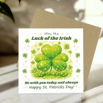 St Patricks Day Card Luck of the Irish Shamrock Greetings Card