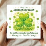 St Patricks Day Card Luck of the Irish Shamrock Greetings Card
