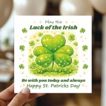 St Patricks Day Card Luck of the Irish Shamrock Greetings Card