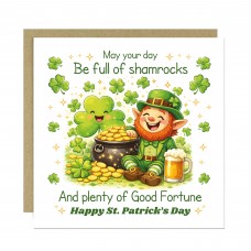 St Patricks Day Card Shamrocks Happy St Patricks Day Card