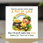 Funny St Patricks Day Card Pot of Gold Joke Happy St Patricks Funny St Patricks Day Card Pot of Gold Joke Happy St Patricks